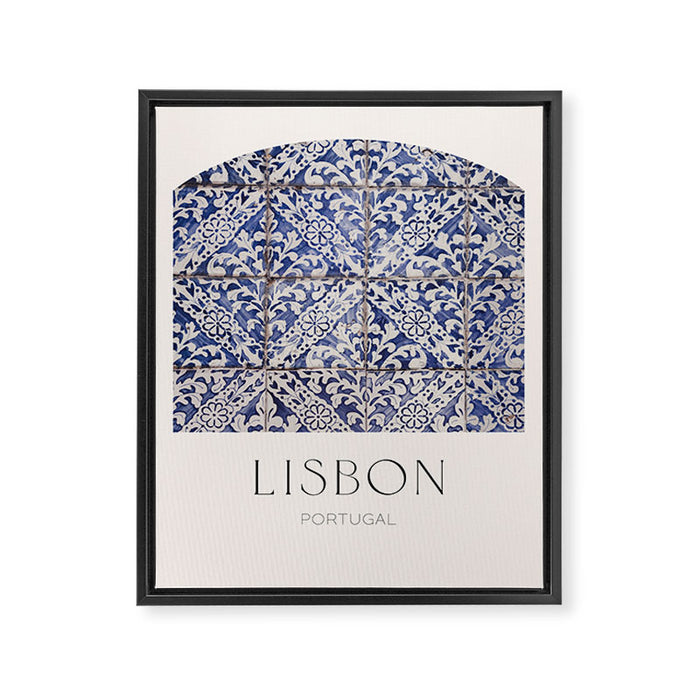 Lisbon Tile Framed Canvas Print Gallery Image 1