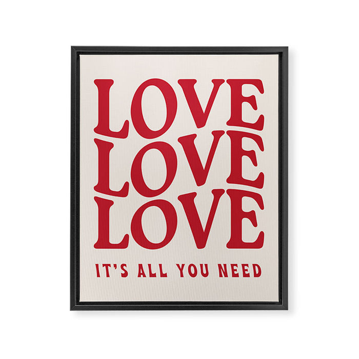 Love Love Love Framed Canvas Print Gallery Image 1