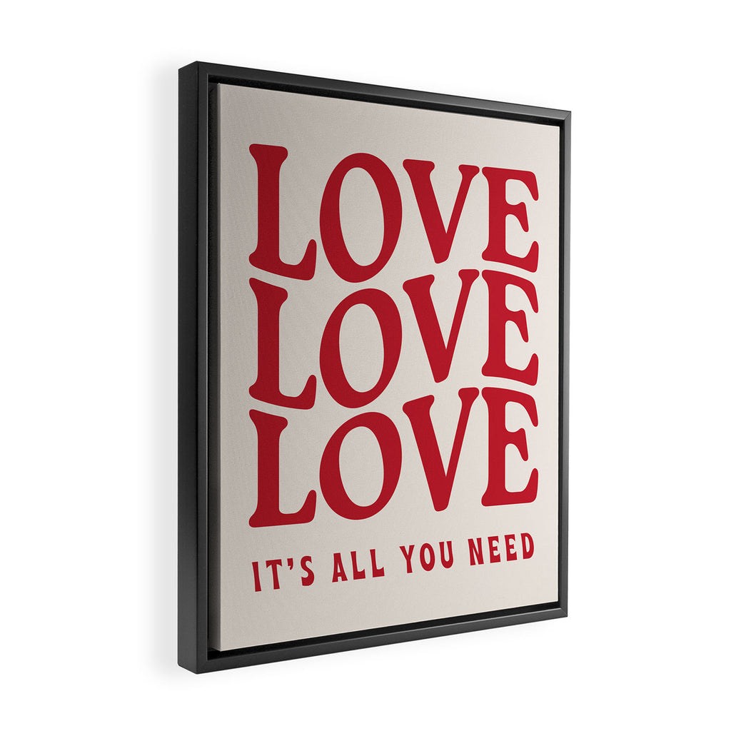 Love Love Love Framed Canvas Print Gallery Image 2