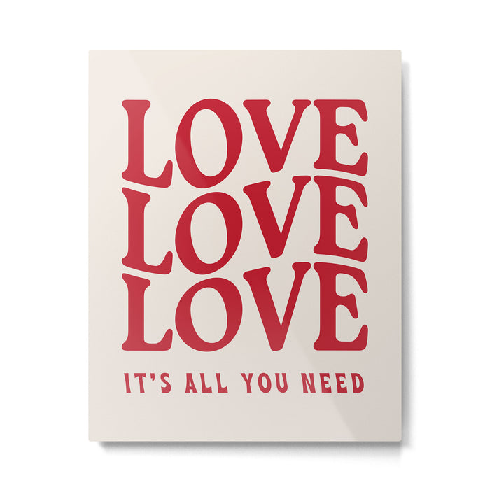 Love Love Love Metal Print Gallery Image 1