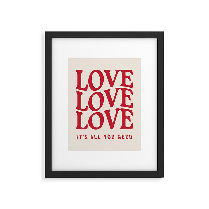 Love Love Love Framed Art Print Gallery Image 1