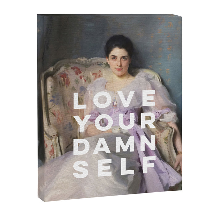 Love Your Damn Self - Funny Inspirational Quote Canvas Print Gallery Image 1