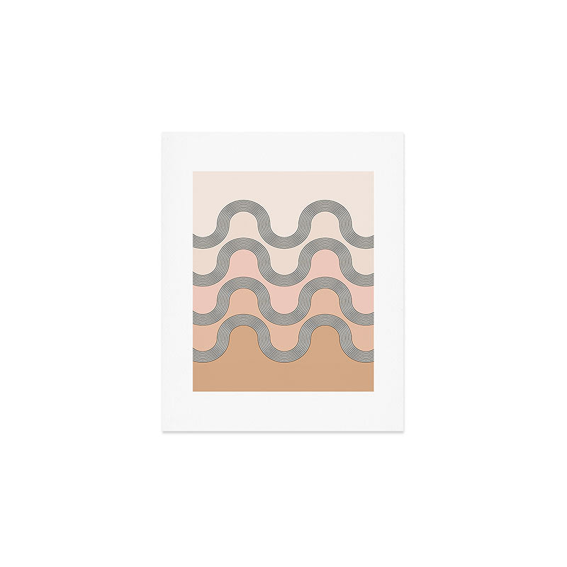 Mid Century Waves - Blush Pink Art Print Gallery Image 1