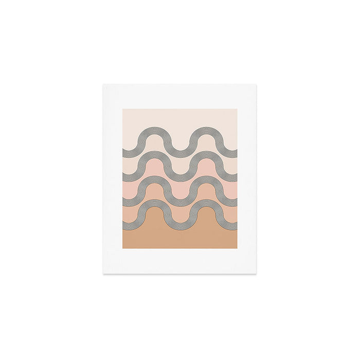 Mid Century Waves - Blush Pink Art Print Gallery Image 1