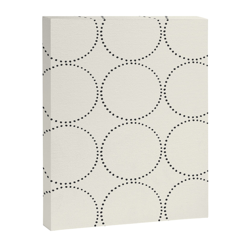 Minimalist Dotted Circles in Black and White Canvas Print Gallery Image 6