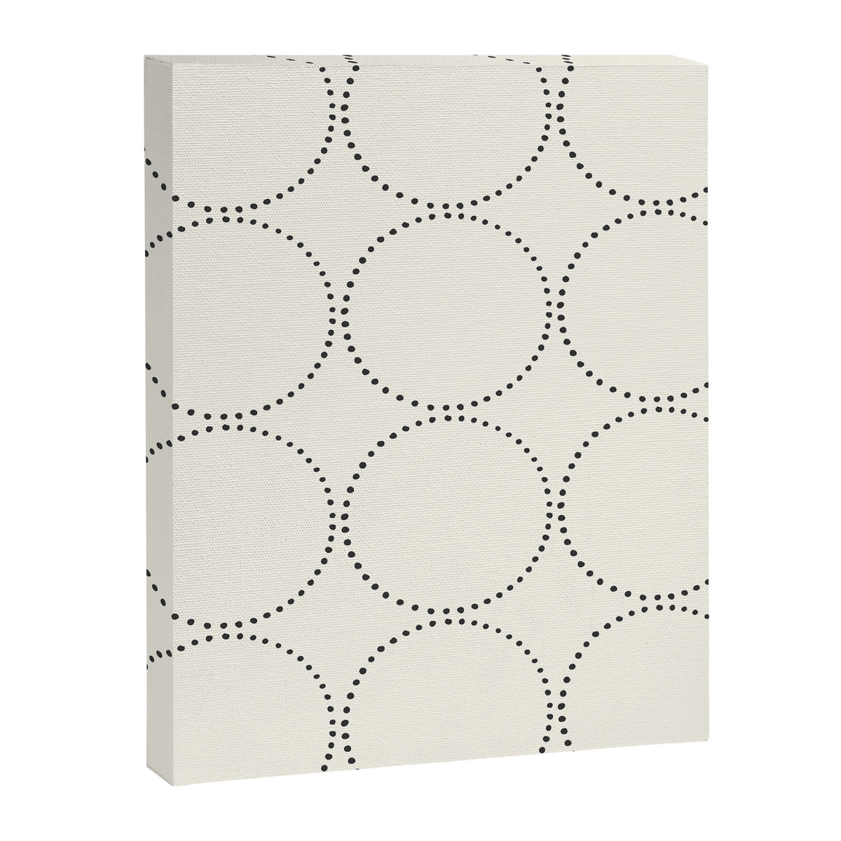 Minimalist Dotted Circles in Black and White Canvas Print Gallery Image 6