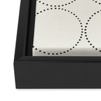 Minimalist Dotted Circles in Black and White Framed Canvas Print Gallery Image 3