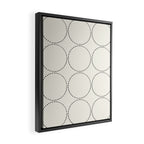 Minimalist Dotted Circles in Black and White Framed Canvas Print Gallery Image 2