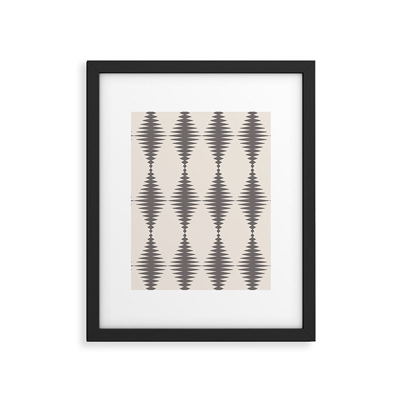 Modern Harlequin Pattern - Gray and Beige Framed Art Print Gallery Image 6