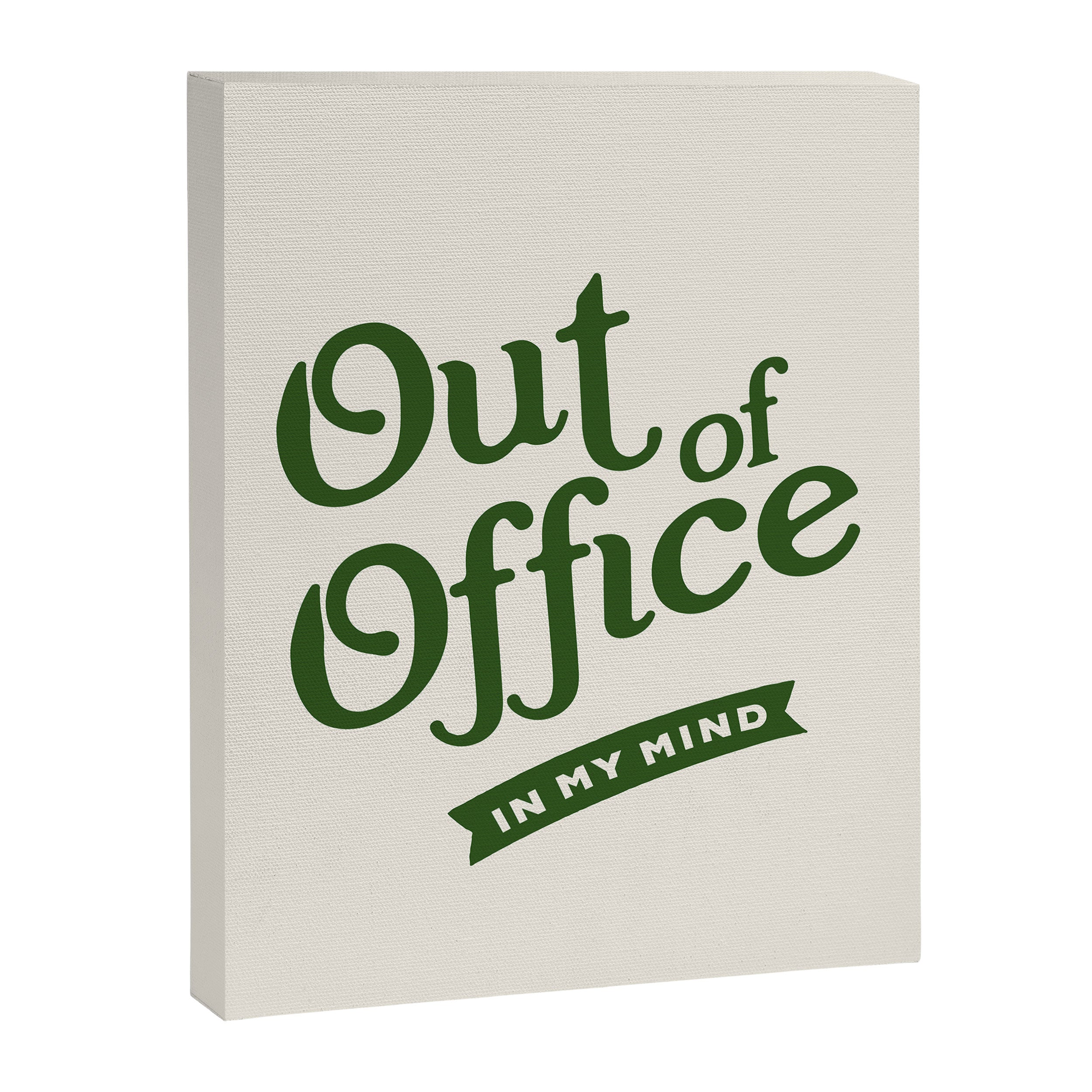 Out of Office - Retro Typography in Green Canvas Print Gallery Image 6