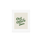 Out of Office - Retro Typography in Green Art Print Gallery Image 1