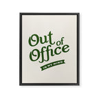 Out of Office - Retro Typography in Green Framed Canvas Print Gallery Image 6