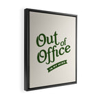 Out of Office - Retro Typography in Green Framed Canvas Print Gallery Image 2