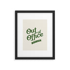Out of Office - Retro Typography in Green Framed Art Print Gallery Image 5