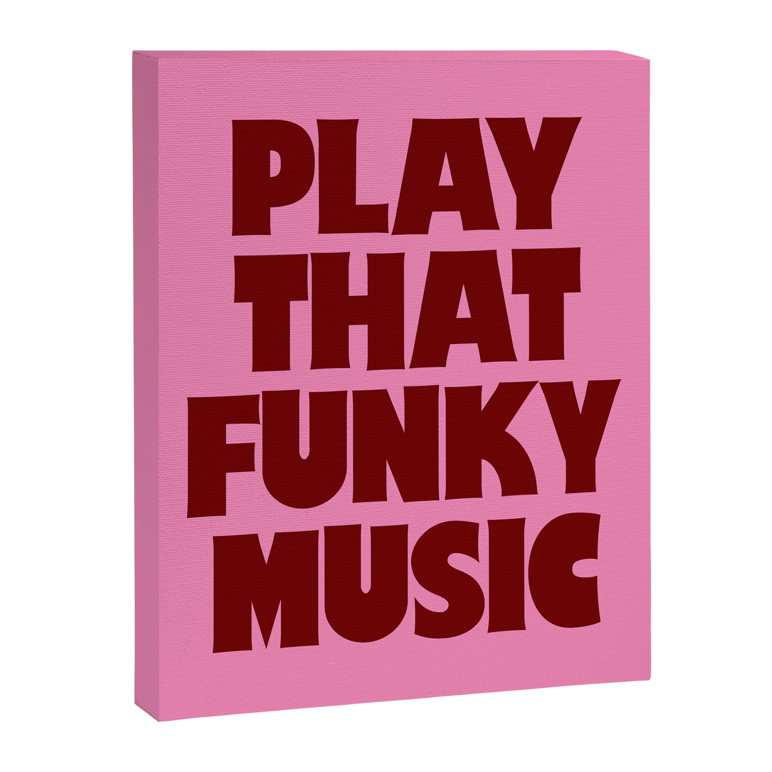 Play That Funky Music - Red and Pink Typography Canvas Print Gallery Image 6