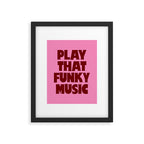Play That Funky Music - Red and Pink Typography Framed Art Print Gallery Image 5