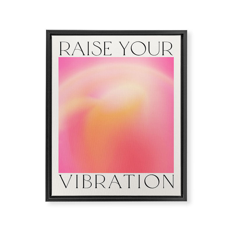 Raise Your Vibration - Pastels Aura Pink Gradient Framed Canvas Print Gallery Image 6