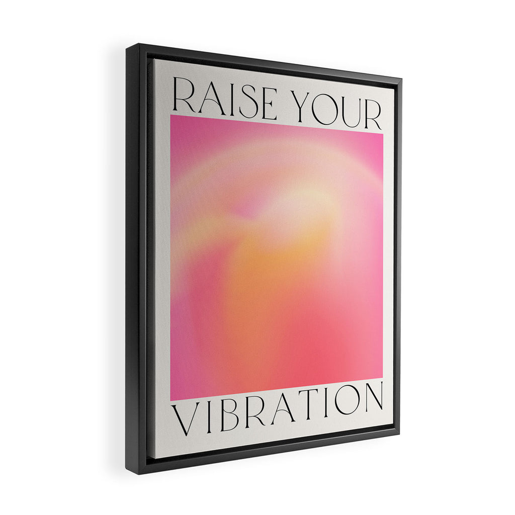 Raise Your Vibration - Pastels Aura Pink Gradient Framed Canvas Print Gallery Image 2