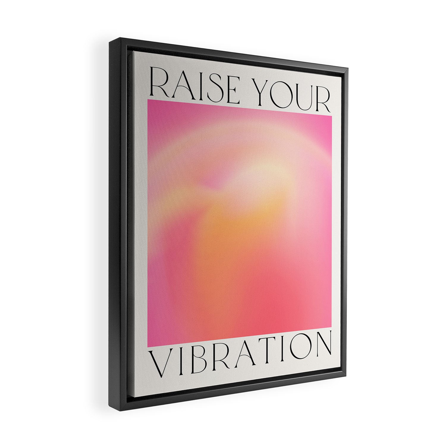 Raise Your Vibration - Pastels Aura Pink Gradient Framed Canvas Print Gallery Image 2