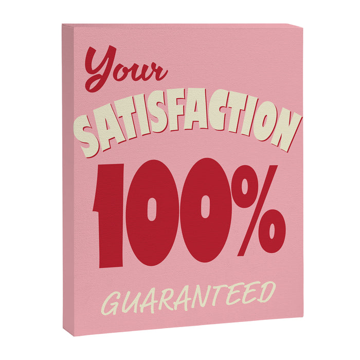 Satisfaction Guaranteed - Pink and Red Canvas Print Gallery Image 1