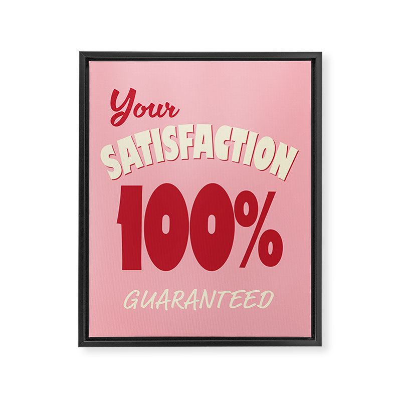 Satisfaction Guaranteed - Pink and Red Framed Canvas Print Gallery Image 8