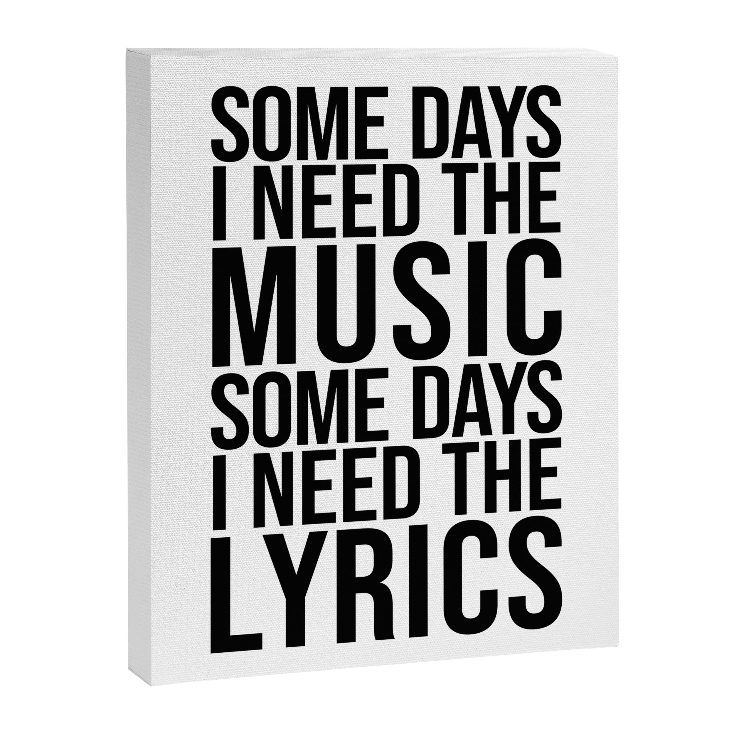 Some Days I Need The Music - Black and White Canvas Print Gallery Image 6