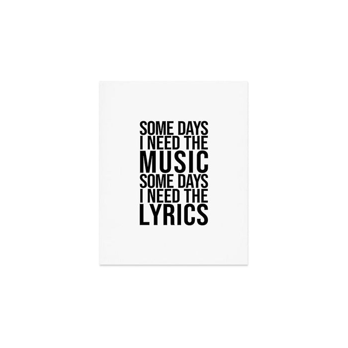 Some Days I Need The Music - Black and White Art Print Gallery Image 1