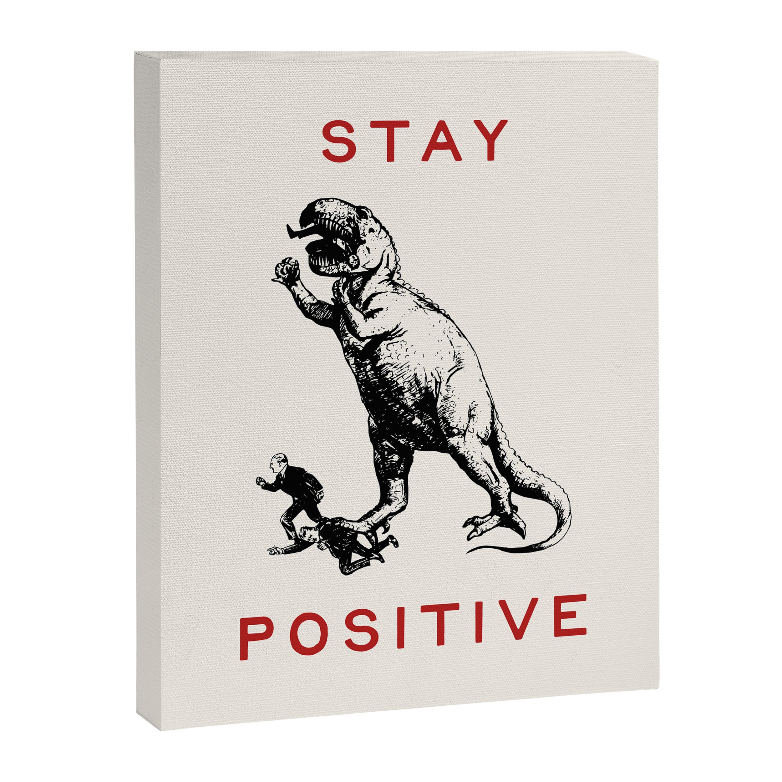 Stay Positive - Fun Dinosaur Canvas Print Gallery Image 6
