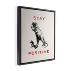 Stay Positive - Fun Dinosaur Framed Canvas Print Gallery Image 2