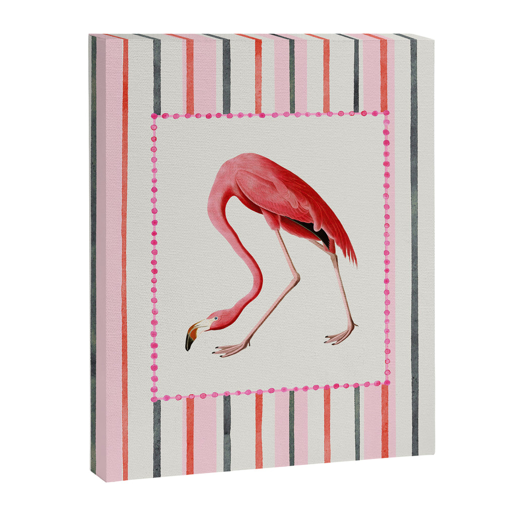 Stripey Pink Flamingo Canvas Print Gallery Image 6