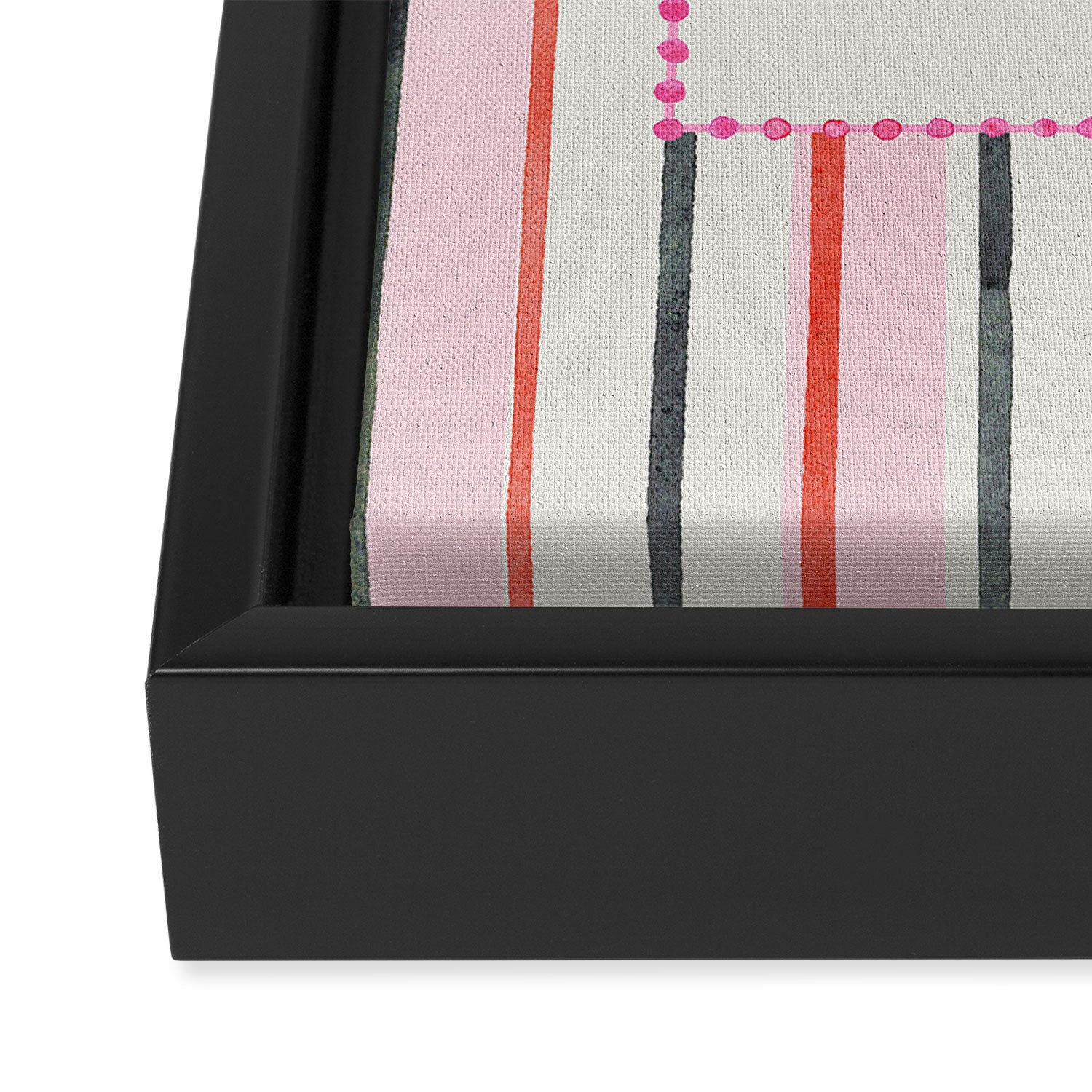 Stripey Pink Flamingo Framed Canvas Print Gallery Image 3