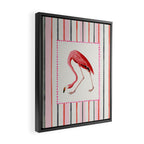 Stripey Pink Flamingo Framed Canvas Print Gallery Image 2