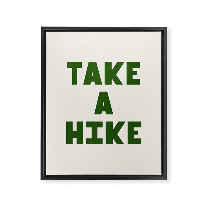 Take a Hike in Green and Beige Framed Canvas Print Gallery Image 1