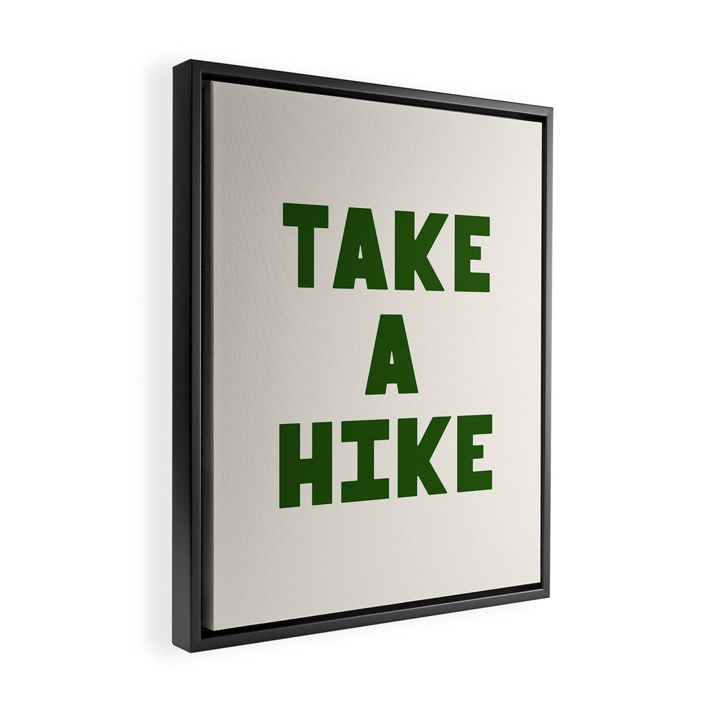 Take a Hike in Green and Beige Framed Canvas Print Gallery Image 2