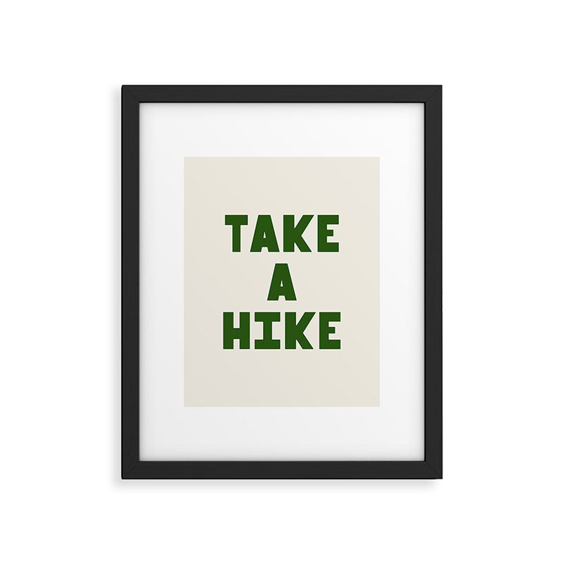 Take a Hike in Green and Beige Framed Art Print Gallery Image 4
