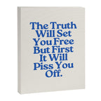 The Truth Will Set You Free - Beige and Blue Canvas Print Gallery Image 6