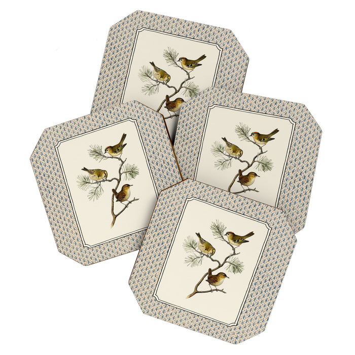 Three Wrens on a Branch Coaster Gallery Image 1