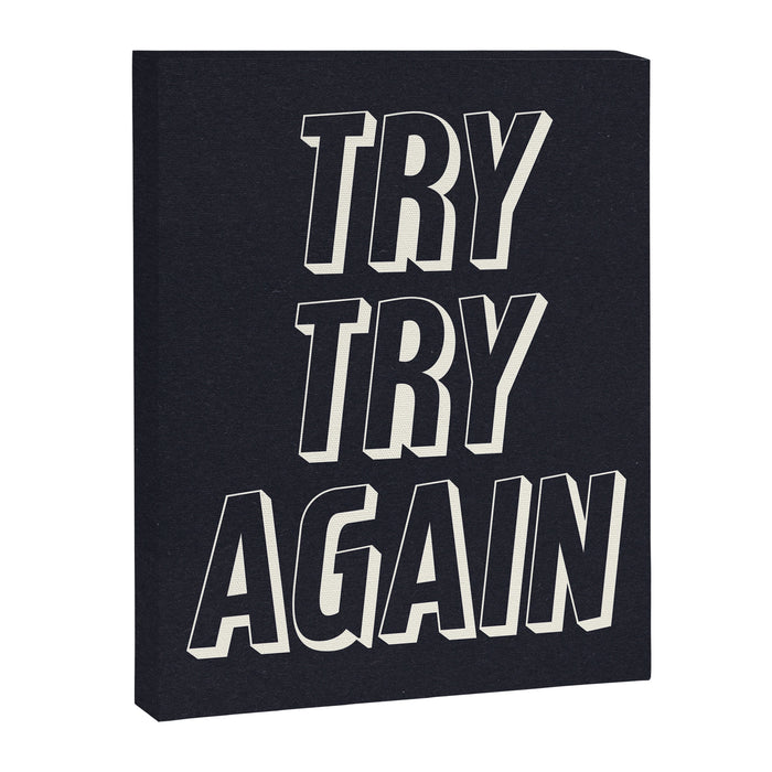 Try Try Again - Black and White Canvas Print Gallery Image 1