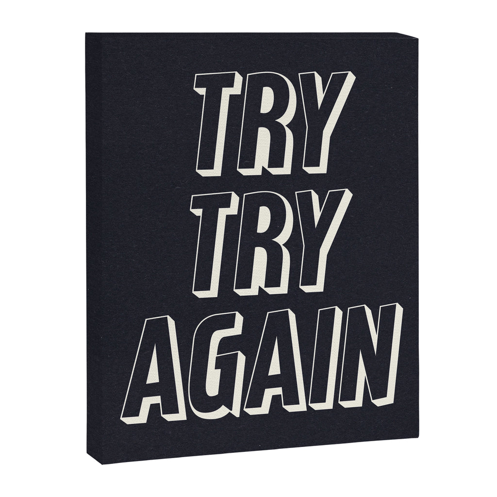 Try Try Again - Black and White Canvas Print Gallery Image 6