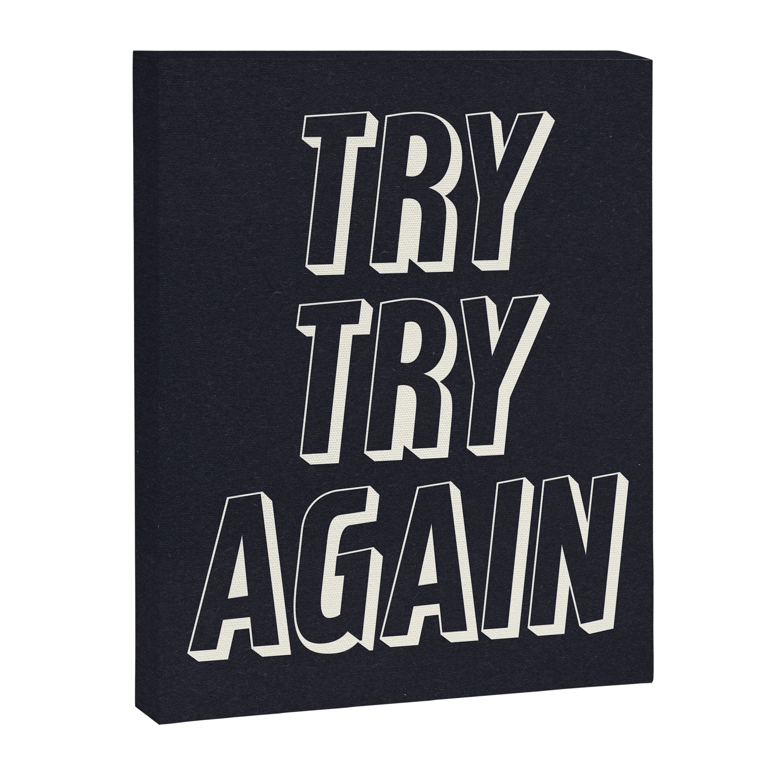 Try Try Again - Black and White Canvas Print Gallery Image 6