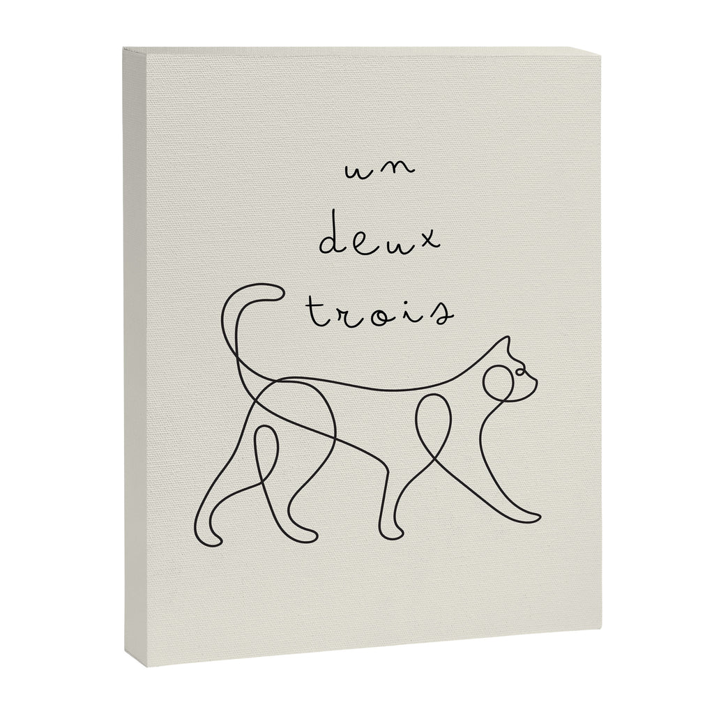 Un Deux Trois Cat / Minimalist Line Drawing Canvas Print Gallery Image 6