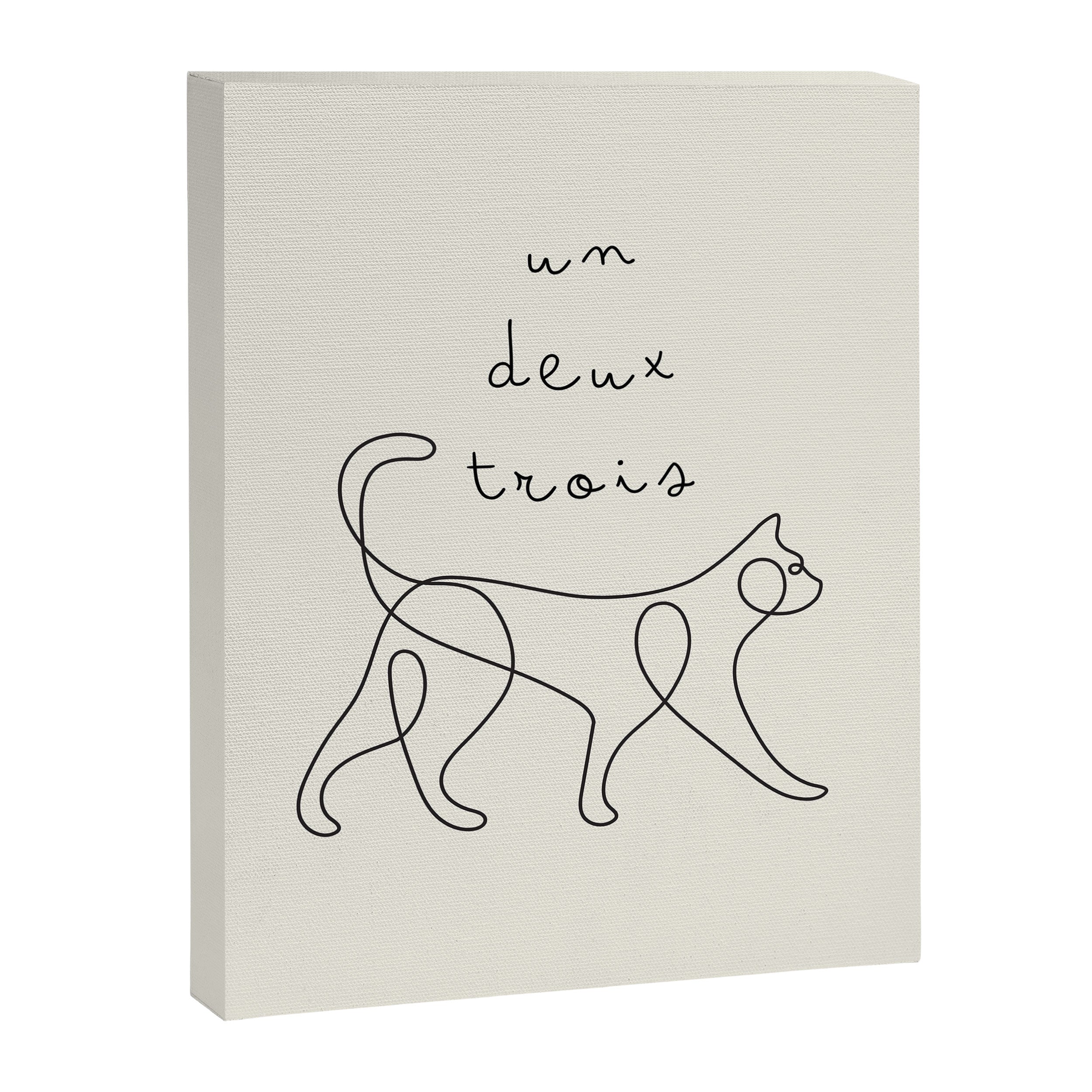 Un Deux Trois Cat / Minimalist Line Drawing Canvas Print Gallery Image 6