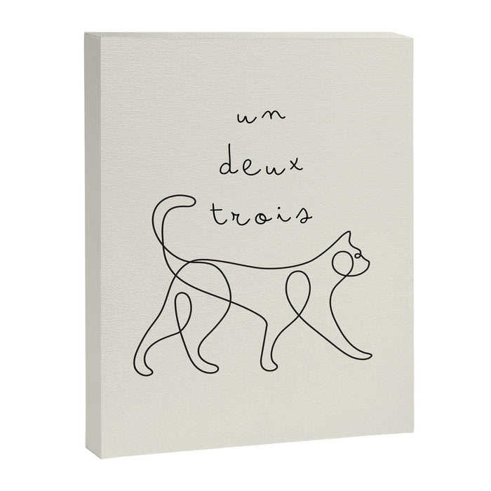 Un Deux Trois Cat / Minimalist Line Drawing Canvas Print Gallery Image 1