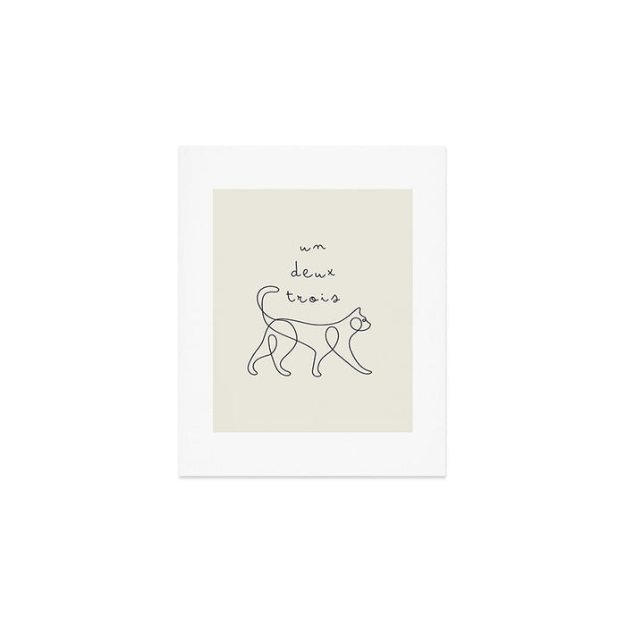 Un Deux Trois Cat / Minimalist Line Drawing Art Print Gallery Image 1