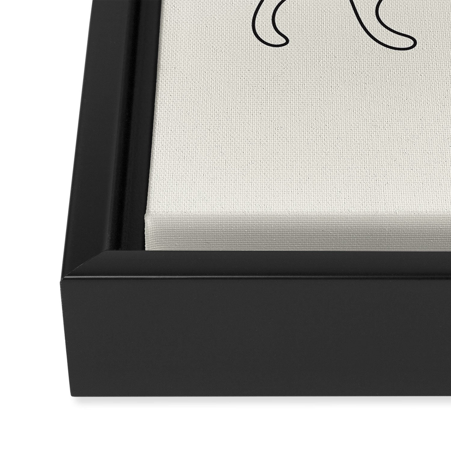 Un Deux Trois Cat / Minimalist Line Drawing Framed Canvas Print Gallery Image 3