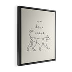 Un Deux Trois Cat / Minimalist Line Drawing Framed Canvas Print Gallery Image 2