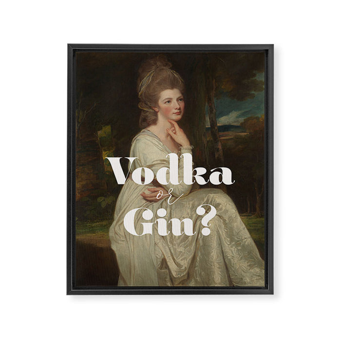 Vodka or Gin? Cocktail Bar Framed Canvas Print Gallery Image 1