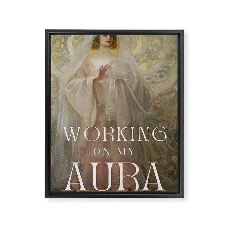 Working On My Aura Framed Canvas Print Gallery Image 6