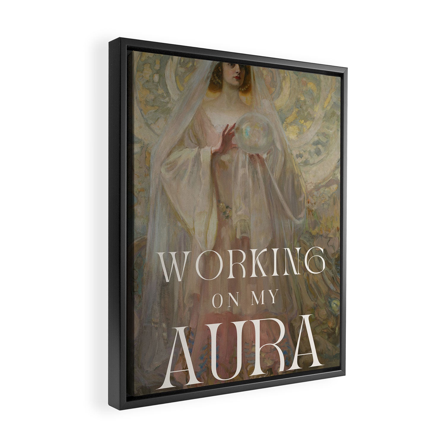 Working On My Aura Framed Canvas Print Gallery Image 2