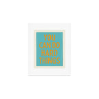 You Can Do Hard Things - Retro Typography in Blue and Orange Art Print Gallery Image 1